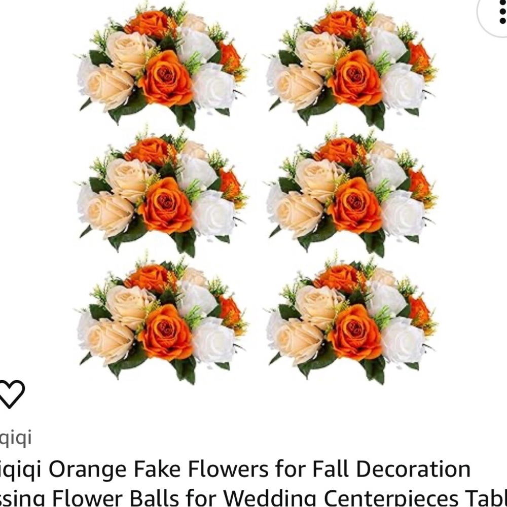 Sziqiqi Orange Fake Flowers Center pieces